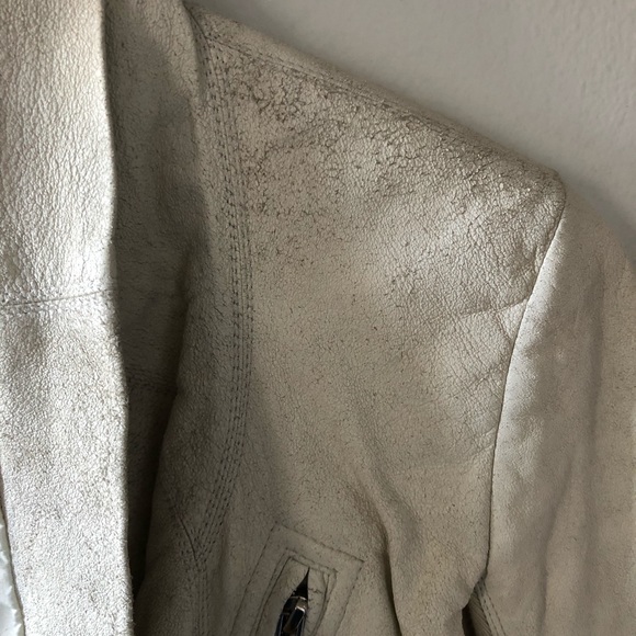 Rick Owens White Blister Leather Biker Jacket NWOT - Picture 4 of 8